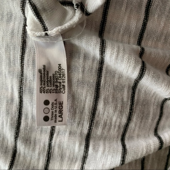 Sz L Three Dots deep scoopneck 3/4 sl sheer slub - Picture 7 of 7